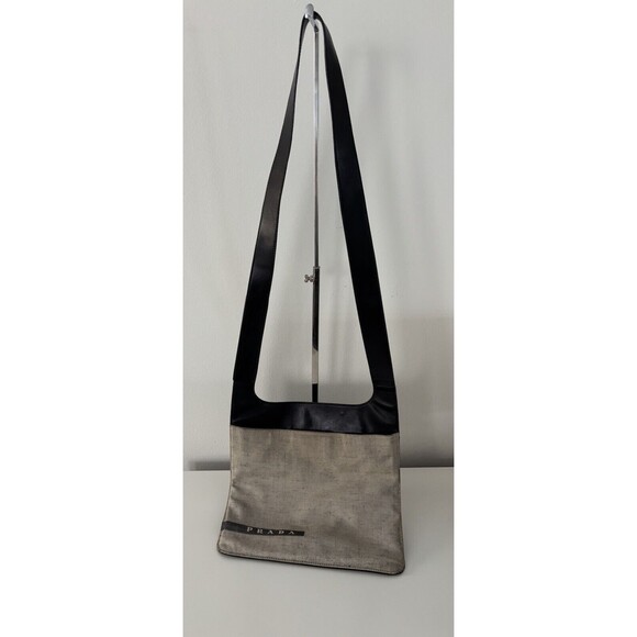 PRADA Crossbody Messenger Canvas Leather Bag Vintage SS1999 RARE Authentic - Picture 3 of 16